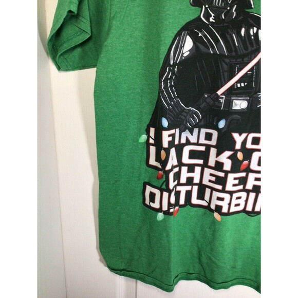 Star Wars Darth Vader Lack Of Cheer Christmas Medium Green T-Shirt - Picture 6 of 13